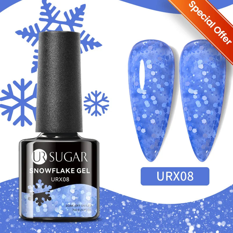 UR SUGAR 7ml Nude Crystal Rubber Base Gel Natural Color Semi Permanent Soak off UV LED Gel Nail Art Varnish