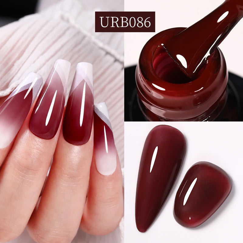 UR SUGAR 7ml Nude Crystal Rubber Base Gel Natural Color Semi Permanent Soak off UV LED Gel Nail Art Varnish