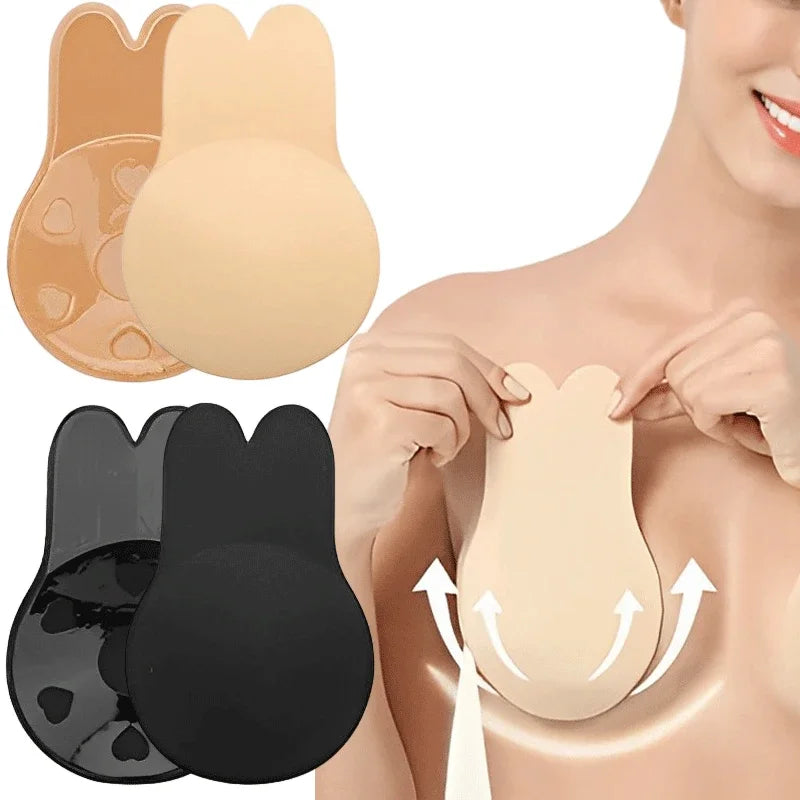 Adhesive Silicone Bra – Strapless & Invisible Push-Up for Effortless Comfort