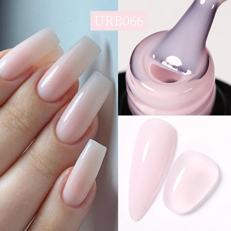 UR SUGAR 7ml Nude Crystal Rubber Base Gel Natural Color Semi Permanent Soak off UV LED Gel Nail Art Varnish