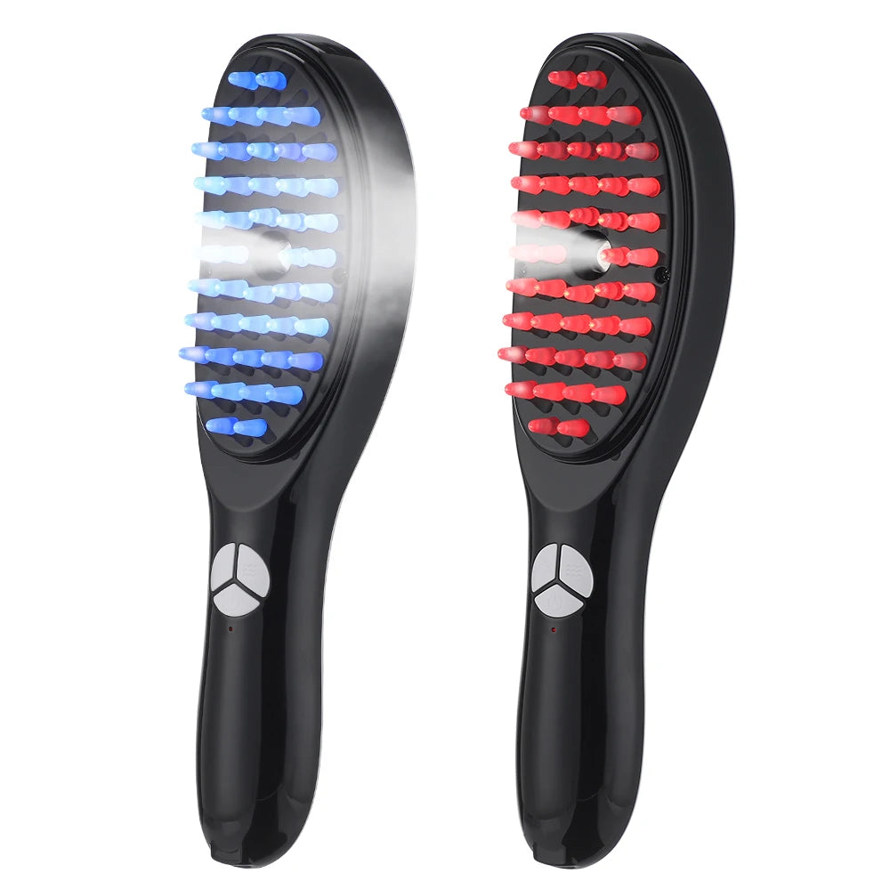 Nano Spray Electric Scalp Massager – Hair Growth Oil Applicator with Red & Blue Light Therapy