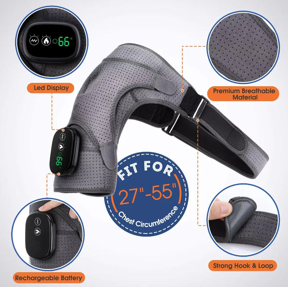 LED Heating & Vibration Shoulder Massager – Pain Relief and Relaxation Redefined"