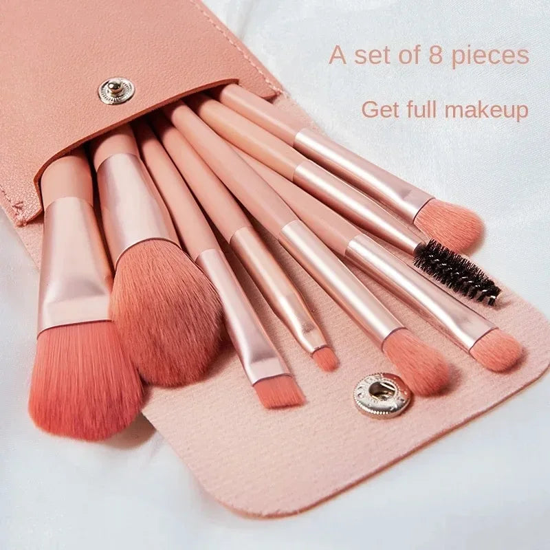 Portable 8-Piece Makeup Brush Set: For a Flawless Look Anytime