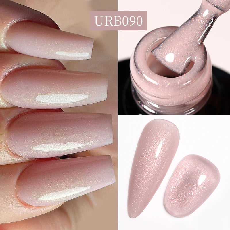 UR SUGAR 7ml Nude Crystal Rubber Base Gel Natural Color Semi Permanent Soak off UV LED Gel Nail Art Varnish