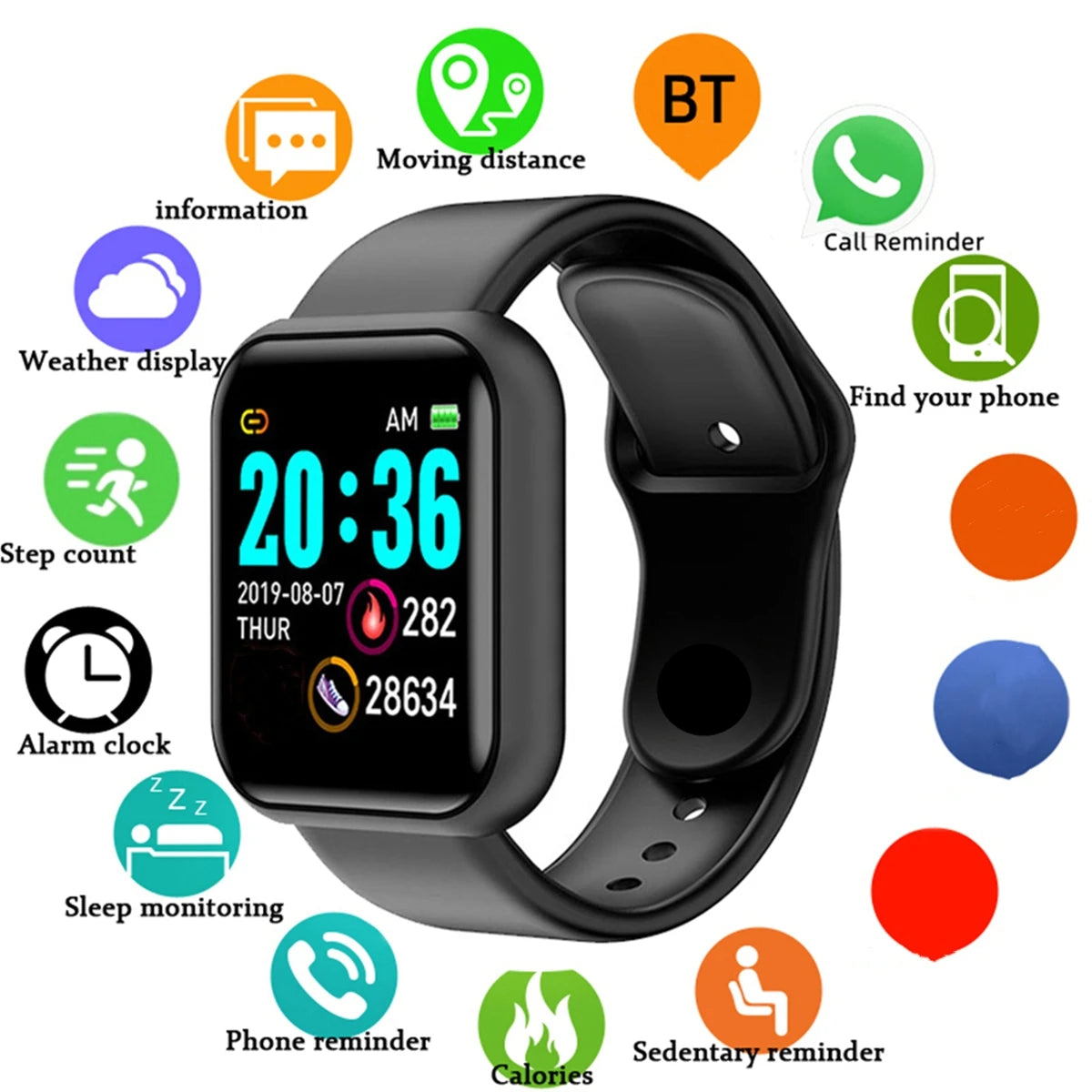 Smartwatch 116Plus D13 Y68 - Fitness Tracker & Stylish Companion