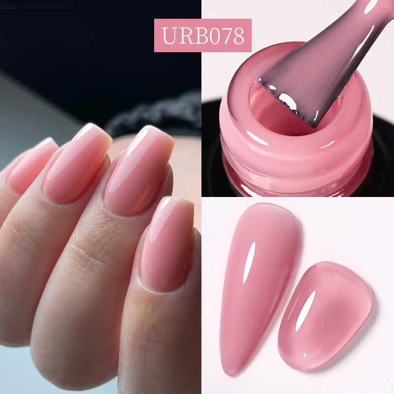 UR SUGAR 7ml Nude Crystal Rubber Base Gel Natural Color Semi Permanent Soak off UV LED Gel Nail Art Varnish