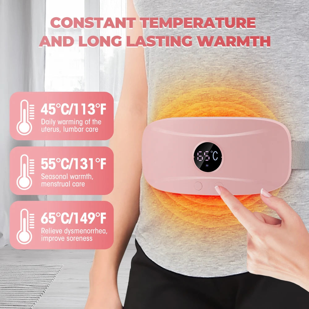 Electric Heating Belt Women Warming Menstrual Period Pain Relief Device Menstrual Cramp Massage Vibrator Abdominal Warmer Pad