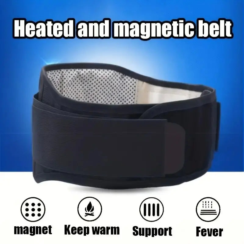 Adjustable Waist Belt Brace with Self-Heating and Magnetic Therapy – Lumbar Support and Massage Band