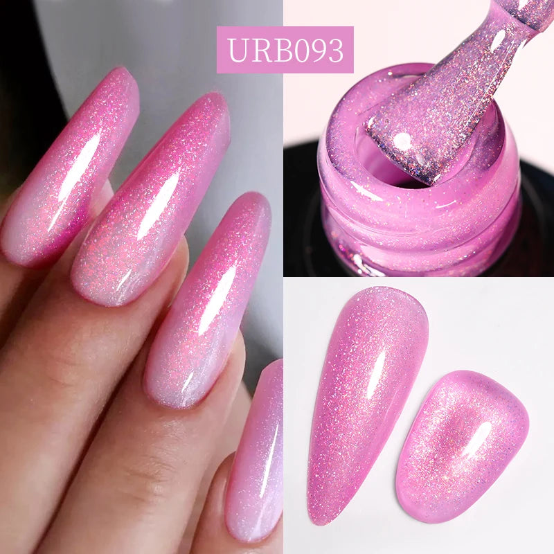 UR SUGAR 7ml Nude Crystal Rubber Base Gel Natural Color Semi Permanent Soak off UV LED Gel Nail Art Varnish