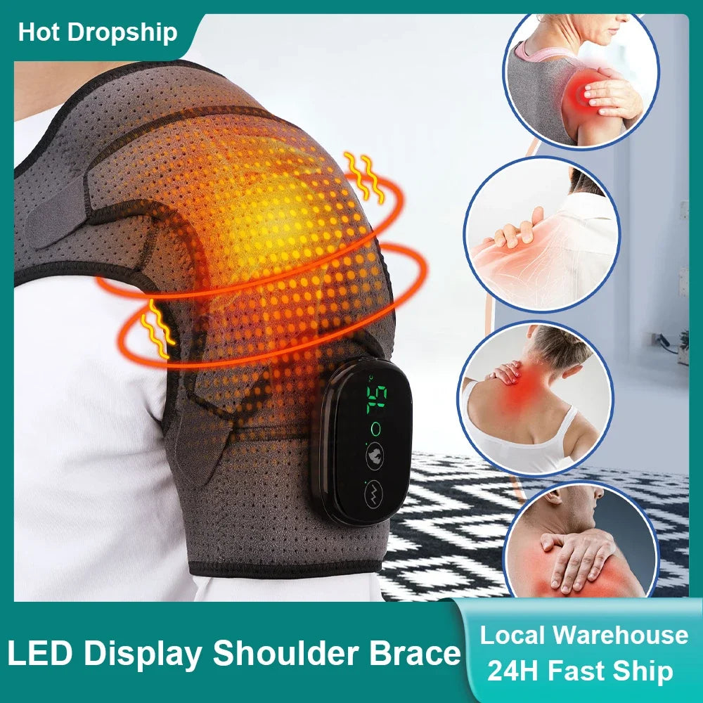 LED Heating & Vibration Shoulder Massager – Pain Relief and Relaxation Redefined"