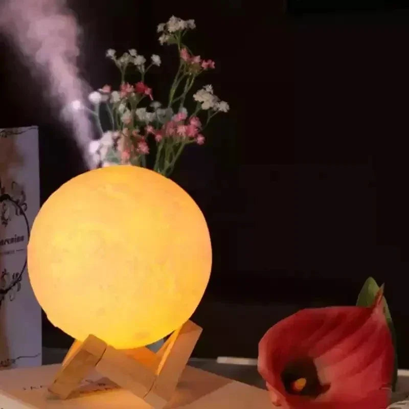 3D Moon Lamp with Humidifier and Aromatherapy – A Touch of Beauty and Wellness