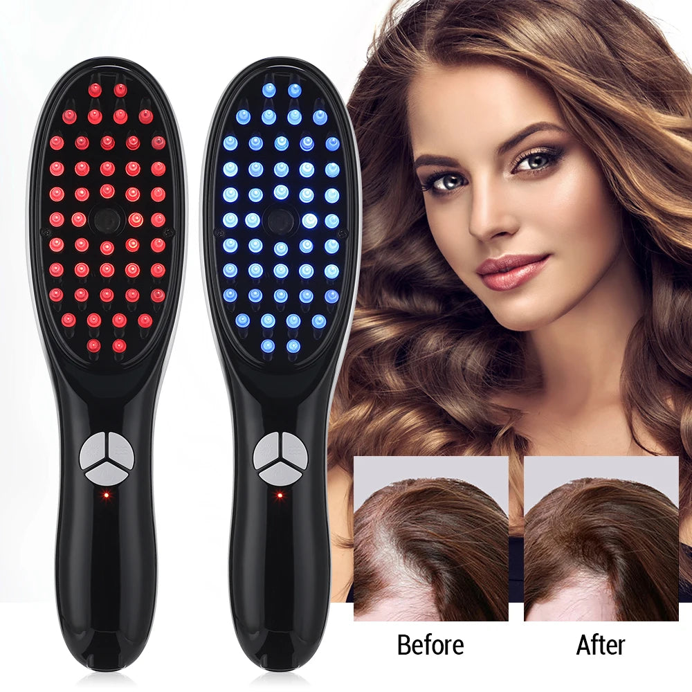 Nano Spray Electric Scalp Massager – Hair Growth Oil Applicator with Red & Blue Light Therapy