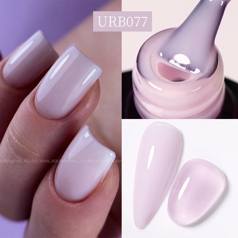 UR SUGAR 7ml Nude Crystal Rubber Base Gel Natural Color Semi Permanent Soak off UV LED Gel Nail Art Varnish