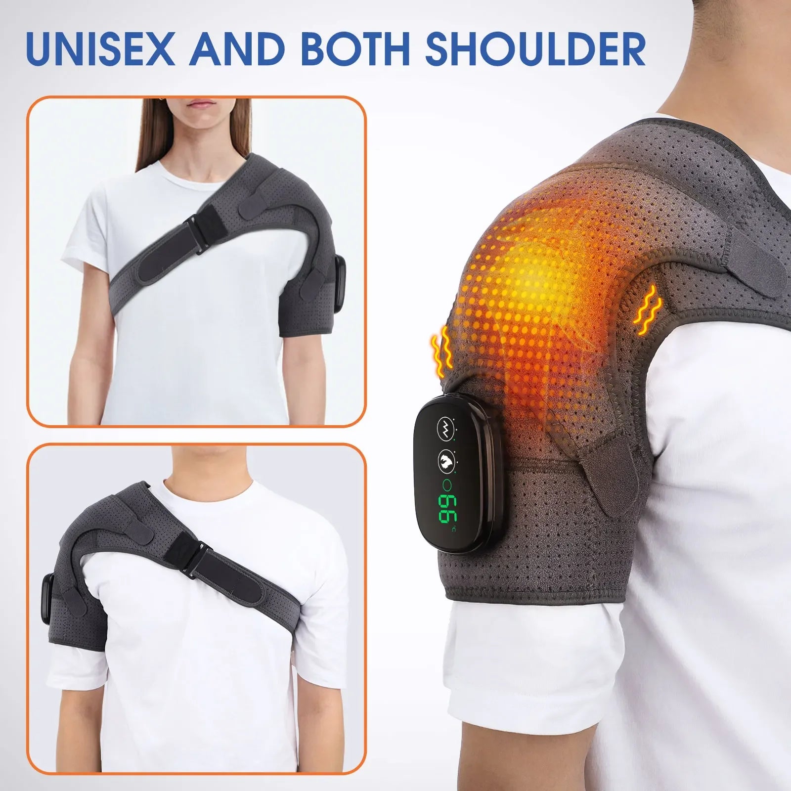 LED Heating & Vibration Shoulder Massager – Pain Relief and Relaxation Redefined"