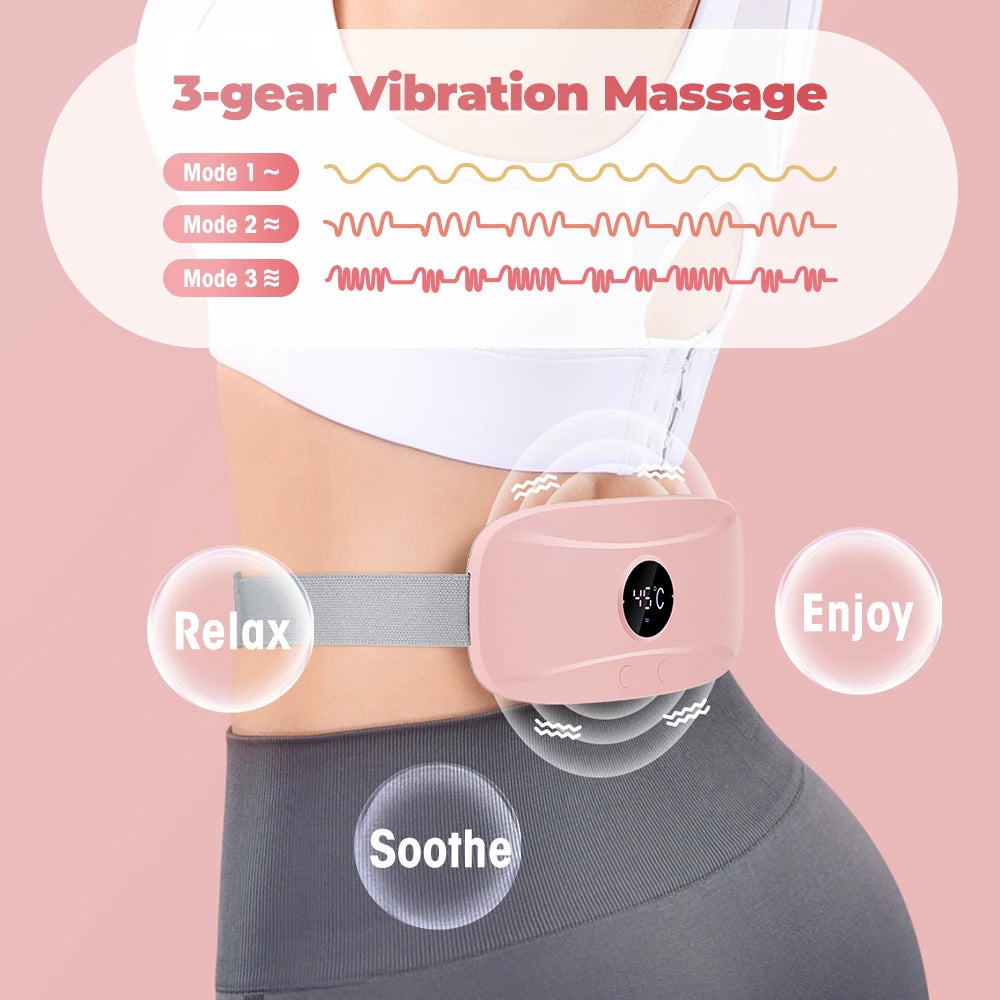 Electric Heating Belt Women Warming Menstrual Period Pain Relief Device Menstrual Cramp Massage Vibrator Abdominal Warmer Pad