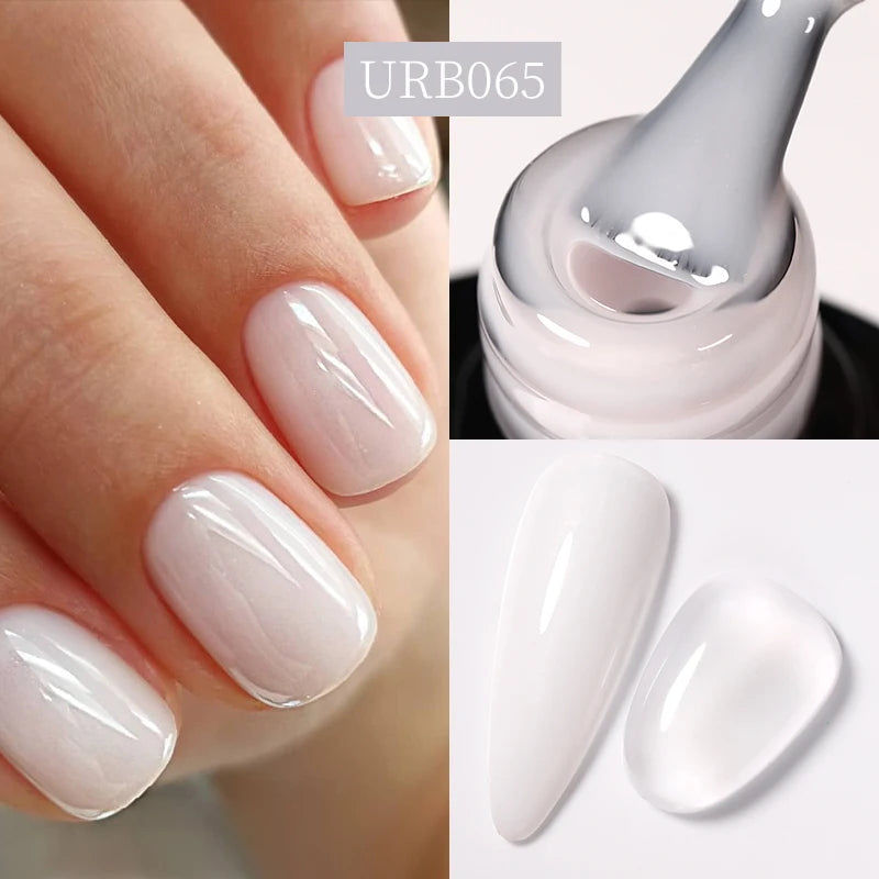 UR SUGAR 7ml Nude Crystal Rubber Base Gel Natural Color Semi Permanent Soak off UV LED Gel Nail Art Varnish