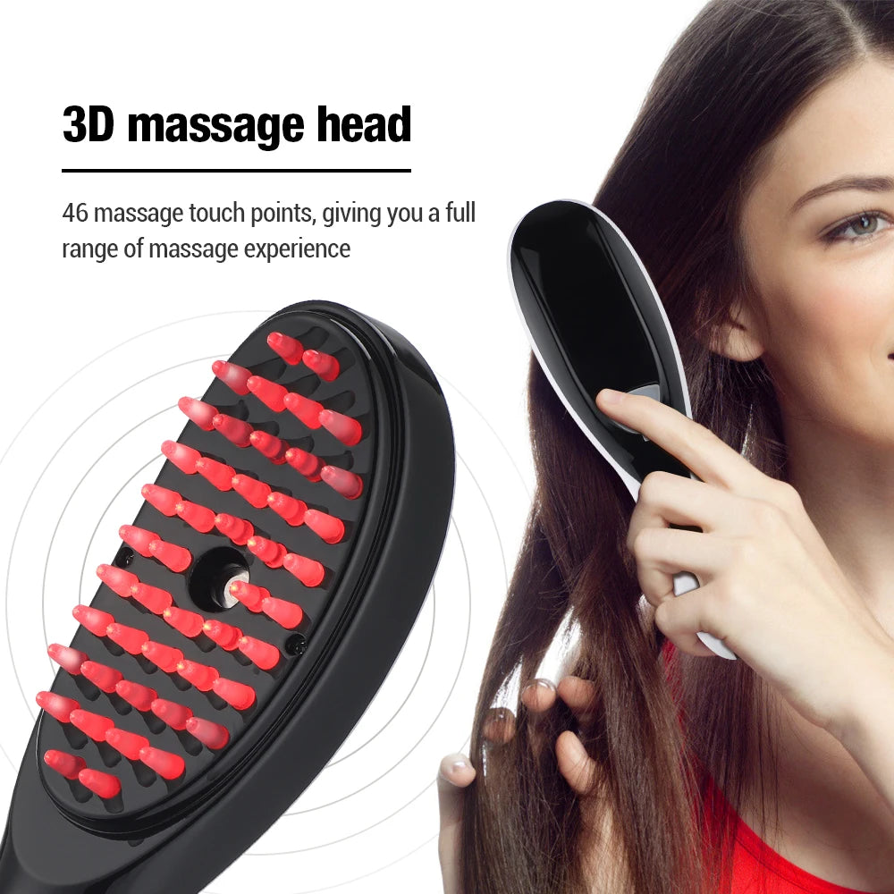 Nano Spray Electric Scalp Massager – Hair Growth Oil Applicator with Red & Blue Light Therapy