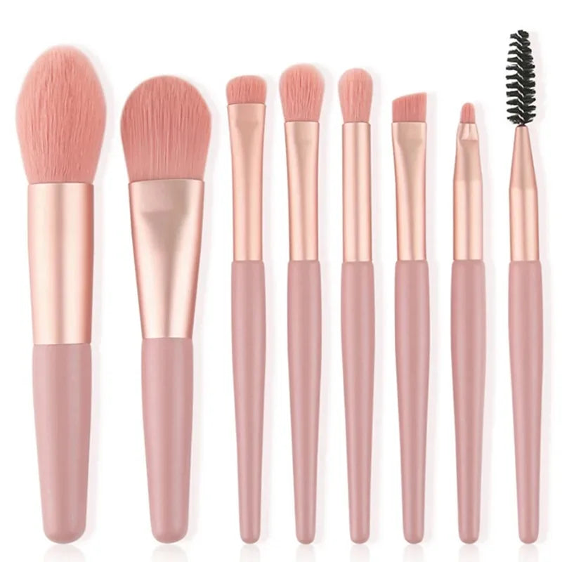 Portable 8-Piece Makeup Brush Set: For a Flawless Look Anytime