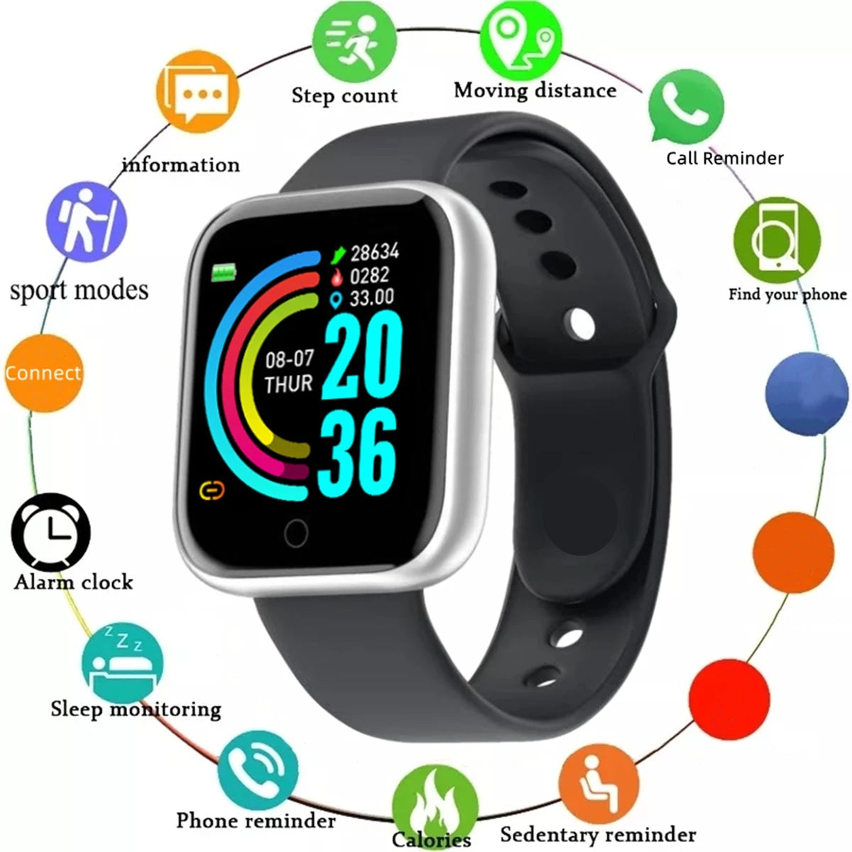 Smartwatch 116Plus D13 Y68 - Fitness Tracker & Stylish Companion